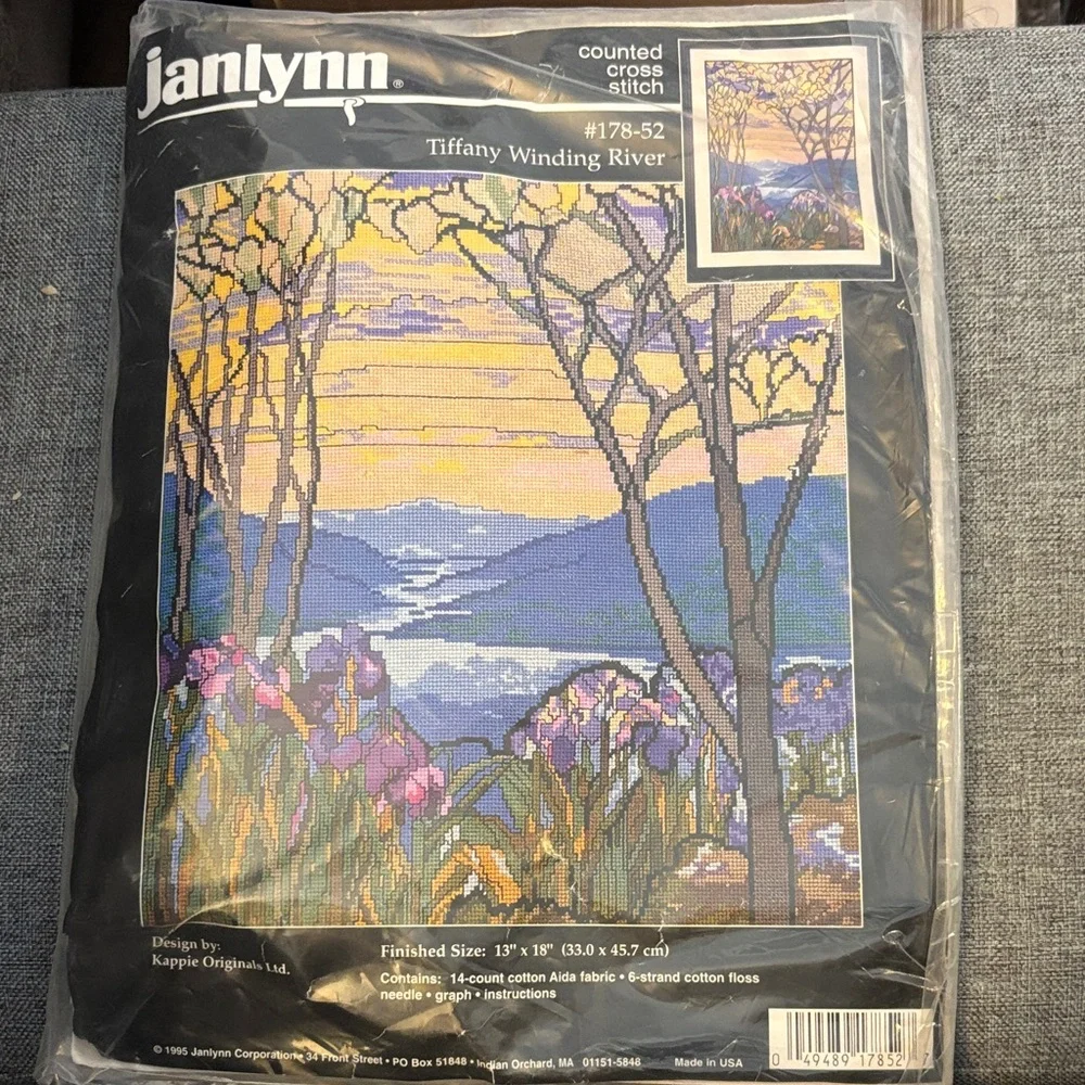 Janlynn 178-52 Tiffany Winding River COUNTED Cross Stitch Kit - sealed 1995